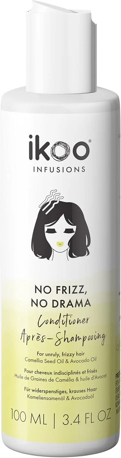 نرم کننده مو ایکو مدل No Frizz No Drama مناسب موهای وز و مجعد، مرطوب کننده موهای خشک، نرم کننده و درخشان کننده مو، وگان، فاقد پارابن، فاقد سیلیکون، سایز مسافرتی - 100 میلی لیتر