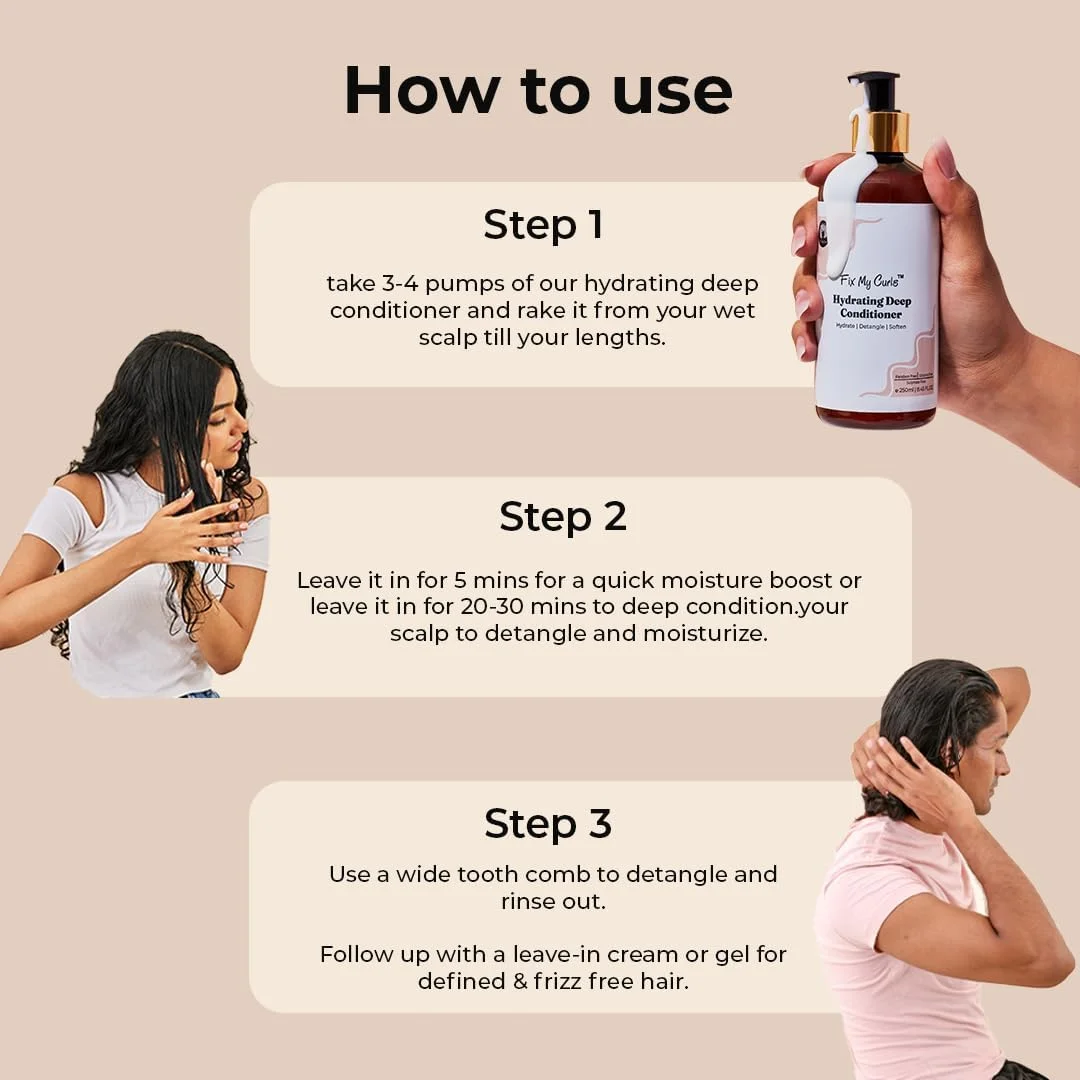 نرم کننده عمیق 3 در 1 فیکس مای کرل برای رطوبت رسانی شدید | تقویت کننده و فعال کننده فر | ترمیم مو با کره انبه و عسل | بدون سیلیکون، بدون سولفات، مناسب برای انواع مو (100 میلی لیتر) نرم کننده عمیق 3 در 1 فیکس مای کرل برای رطوبت رسانی شدید | تقویت کننده و فعال کننده فر | ترمیم مو با کره انبه و عسل | بدون سیلیکون، بدون سولفات، مناسب برای انواع مو (100 میلی لیتر)