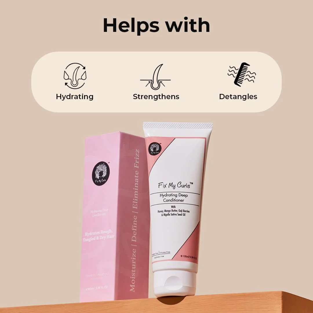 نرم کننده عمیق 3 در 1 فیکس مای کرل برای رطوبت رسانی شدید | تقویت کننده و فعال کننده فر | ترمیم مو با کره انبه و عسل | بدون سیلیکون، بدون سولفات، مناسب برای انواع مو (100 میلی لیتر) نرم کننده عمیق 3 در 1 فیکس مای کرل برای رطوبت رسانی شدید | تقویت کننده و فعال کننده فر | ترمیم مو با کره انبه و عسل | بدون سیلیکون، بدون سولفات، مناسب برای انواع مو (100 میلی لیتر)