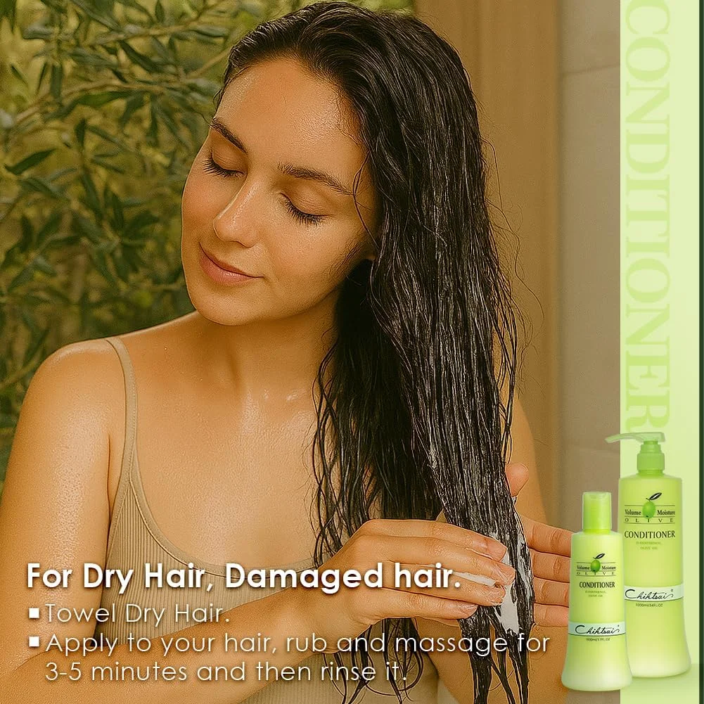 نرم کننده حجم دهنده و مرطوب کننده موی سر حاوی روغن زیتون چیستسای Esuchen حجم 500 میلی لیتر نرم کننده حجم دهنده و مرطوب کننده موی سر حاوی روغن زیتون چیستسای Esuchen حجم 500 میلی لیتر