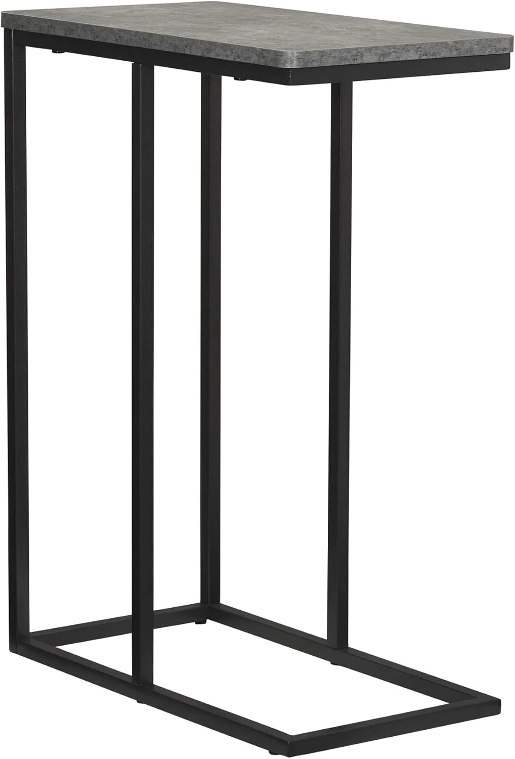 میز عسلی باریک صنعتی Household Essentials Slate | فریم فلزی C شکل و صفحه مستطیلی طرح بتن مصنوعی | خاکستری میز عسلی باریک صنعتی Household Essentials Slate | فریم فلزی C شکل و صفحه مستطیلی طرح بتن مصنوعی | خاکستری