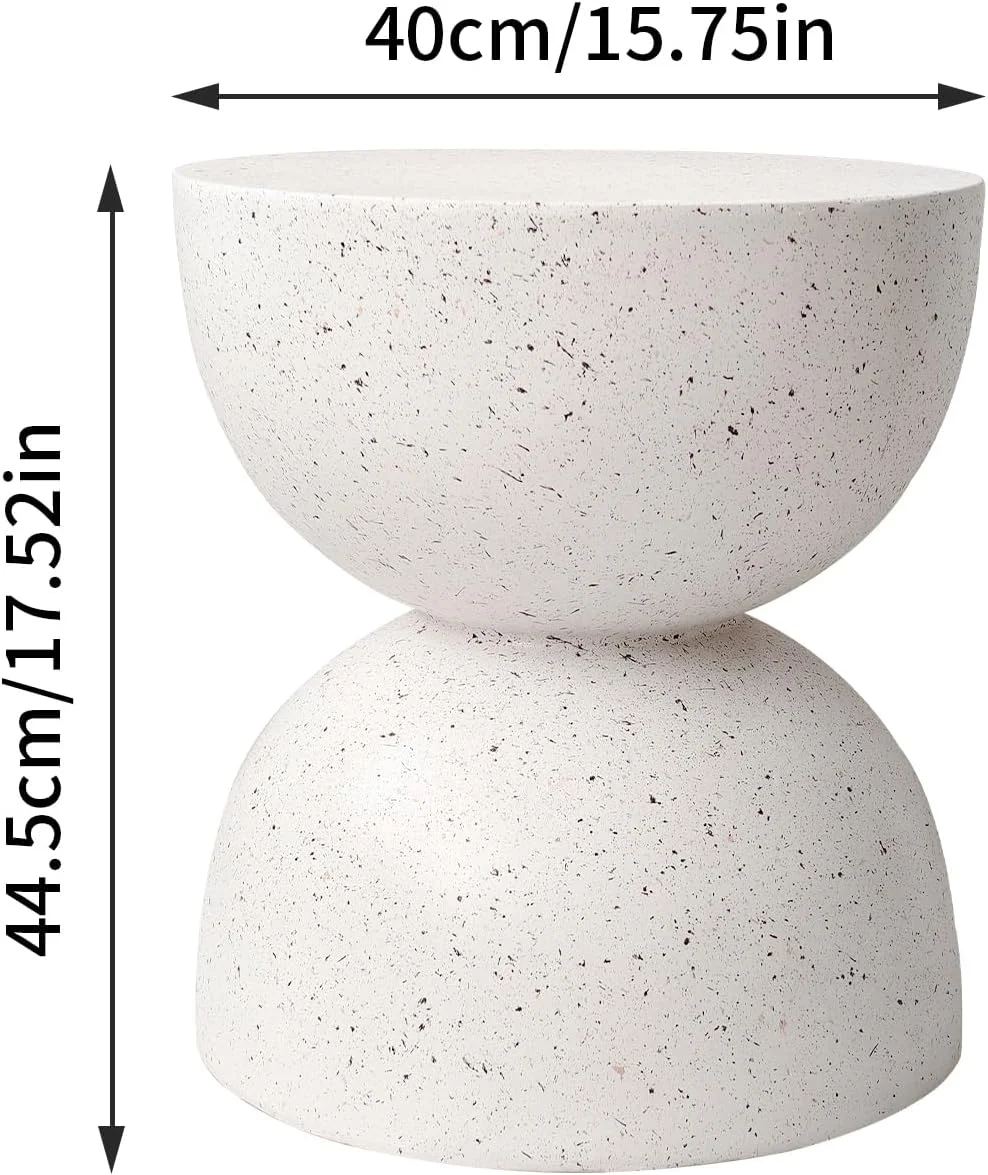 میز عسلی بتنی مدرن مدلا: میز کناری کوچک سبک وزن مناسب فضای باز، میز قهوه خوری مدرن کنار مبل، سینی تخته سنگ هندسی برای پاسیو، مبل، اتاق نشیمن، اتاق خواب 40x44.5 سانتی متر