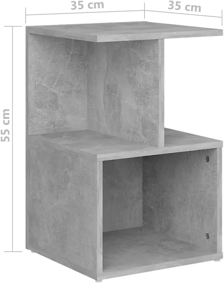 میز کنار تختی ویدا ایکس ال، مبلمان اتاق خواب، میز کنار تخت، میز شب، میز تلفن، چوب مهندسی شده خاکستری بتنی