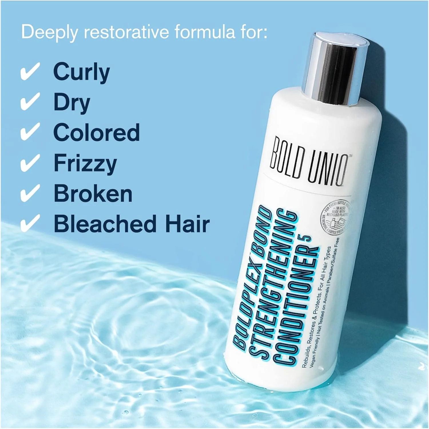 نرم کننده پروتئینی تقویت کننده مو Bold Uniq BoldPlex 5 برای موهای خشک و آسیب دیده - فرمول آبرسان برای انواع موهای فر، خشک، رنگ شده، وز، شکسته یا دکلره شده. بدون تست حیوانی و وگان نرم کننده پروتئینی تقویت کننده مو Bold Uniq BoldPlex 5 برای موهای خشک و آسیب دیده - فرمول آبرسان برای انواع موهای فر، خشک، رنگ شده، وز، شکسته یا دکلره شده. بدون تست حیوانی و وگان