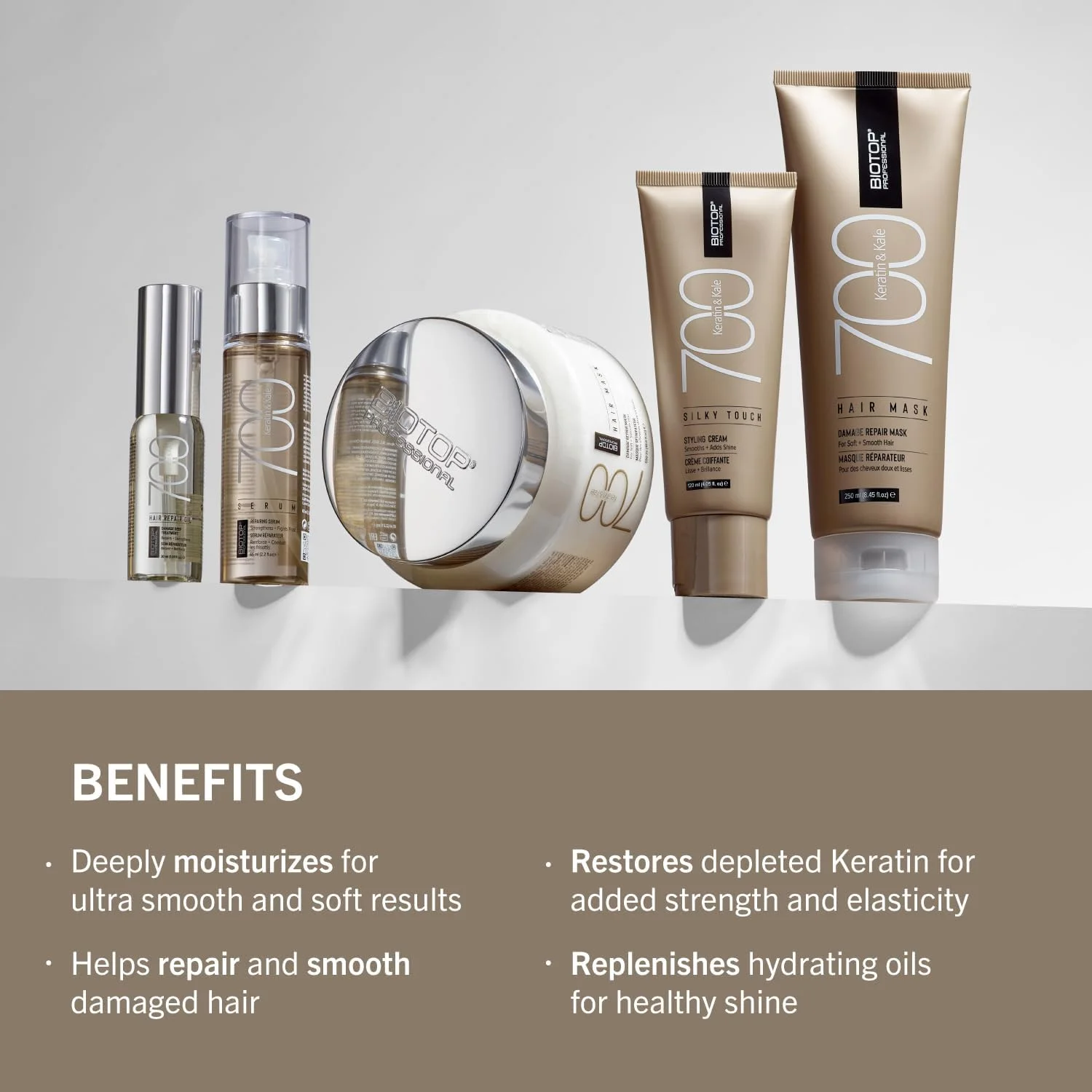 نرم کننده مو کراتین + کلم Biotop Professional 700 - ساخته شده با ویتامین E برای نرم و تقویت کردن موها - نرم کننده مغذی + مرطوب کننده برای موهای آسیب دیده - 500 میلی لیتر نرم کننده مو کراتین + کلم Biotop Professional 700 - ساخته شده با ویتامین E برای نرم و تقویت کردن موها - نرم کننده مغذی + مرطوب کننده برای موهای آسیب دیده - 500 میلی لیتر