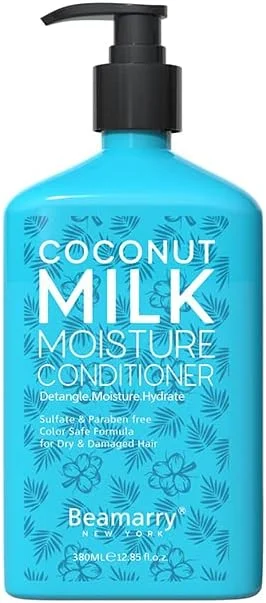 نرم کننده مو شیر نارگیل Beamarry New York، حجم 380 میلی لیتر - باز کننده گره، مرطوب کننده، آبرسان، فاقد سولفات و پارابن، فرمول ایمن برای موهای رنگ شده، مناسب موهای خشک و آسیب دیده نرم کننده مو شیر نارگیل Beamarry New York، حجم 380 میلی لیتر - باز کننده گره، مرطوب کننده، آبرسان، فاقد سولفات و پارابن، فرمول ایمن برای موهای رنگ شده، مناسب موهای خشک و آسیب دیده