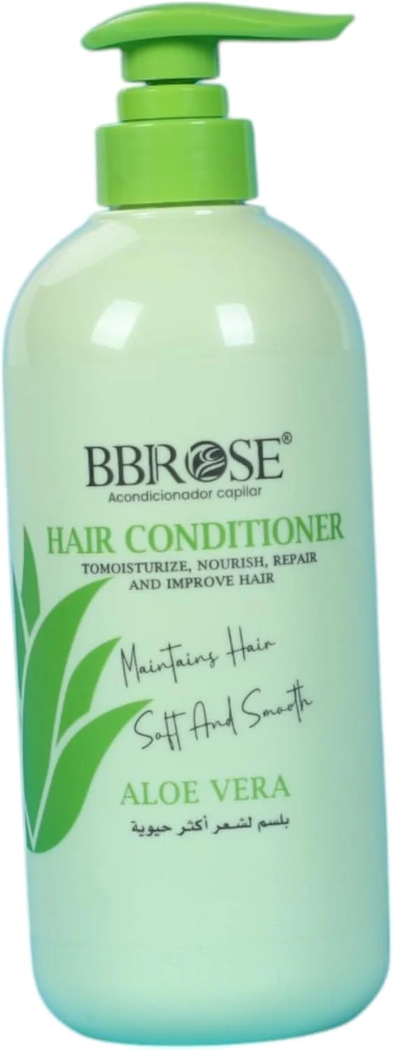 نرم کننده مو حاوی آلوئه ورا BBROSE حجم 800 میلی لیتر | درمان مرطوب کننده و مغذی مو | ایده آل برای موهای خشک و آسیب دیده | فرمولاسیون بدون سولفات و پارابن نرم کننده مو حاوی آلوئه ورا BBROSE حجم 800 میلی لیتر | درمان مرطوب کننده و مغذی مو | ایده آل برای موهای خشک و آسیب دیده | فرمولاسیون بدون سولفات و پارابن
