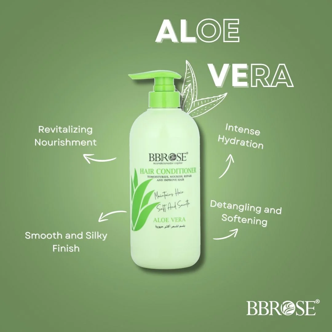 نرم کننده مو حاوی آلوئه ورا BBROSE حجم 800 میلی لیتر | درمان مرطوب کننده و مغذی مو | ایده آل برای موهای خشک و آسیب دیده | فرمولاسیون بدون سولفات و پارابن نرم کننده مو حاوی آلوئه ورا BBROSE حجم 800 میلی لیتر | درمان مرطوب کننده و مغذی مو | ایده آل برای موهای خشک و آسیب دیده | فرمولاسیون بدون سولفات و پارابن