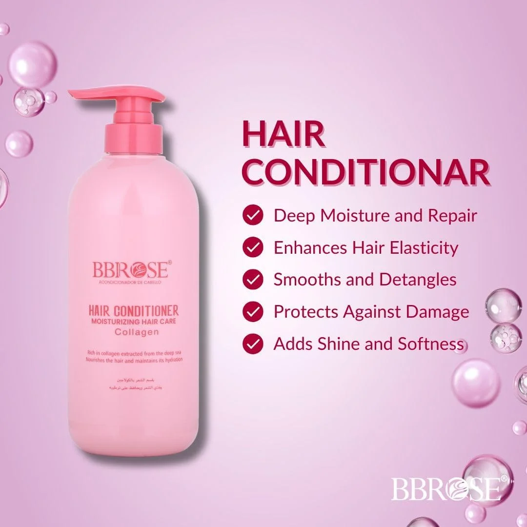 نرم کننده مو کلاژن BBROSE حجم 800 میلی لیتر - فرمول آبرسان و مغذی عمیق برای موهای خشک، آسیب دیده و مستعد وز - فاقد پارابن و سولفات نرم کننده مو کلاژن BBROSE حجم 800 میلی لیتر - فرمول آبرسان و مغذی عمیق برای موهای خشک، آسیب دیده و مستعد وز - فاقد پارابن و سولفات