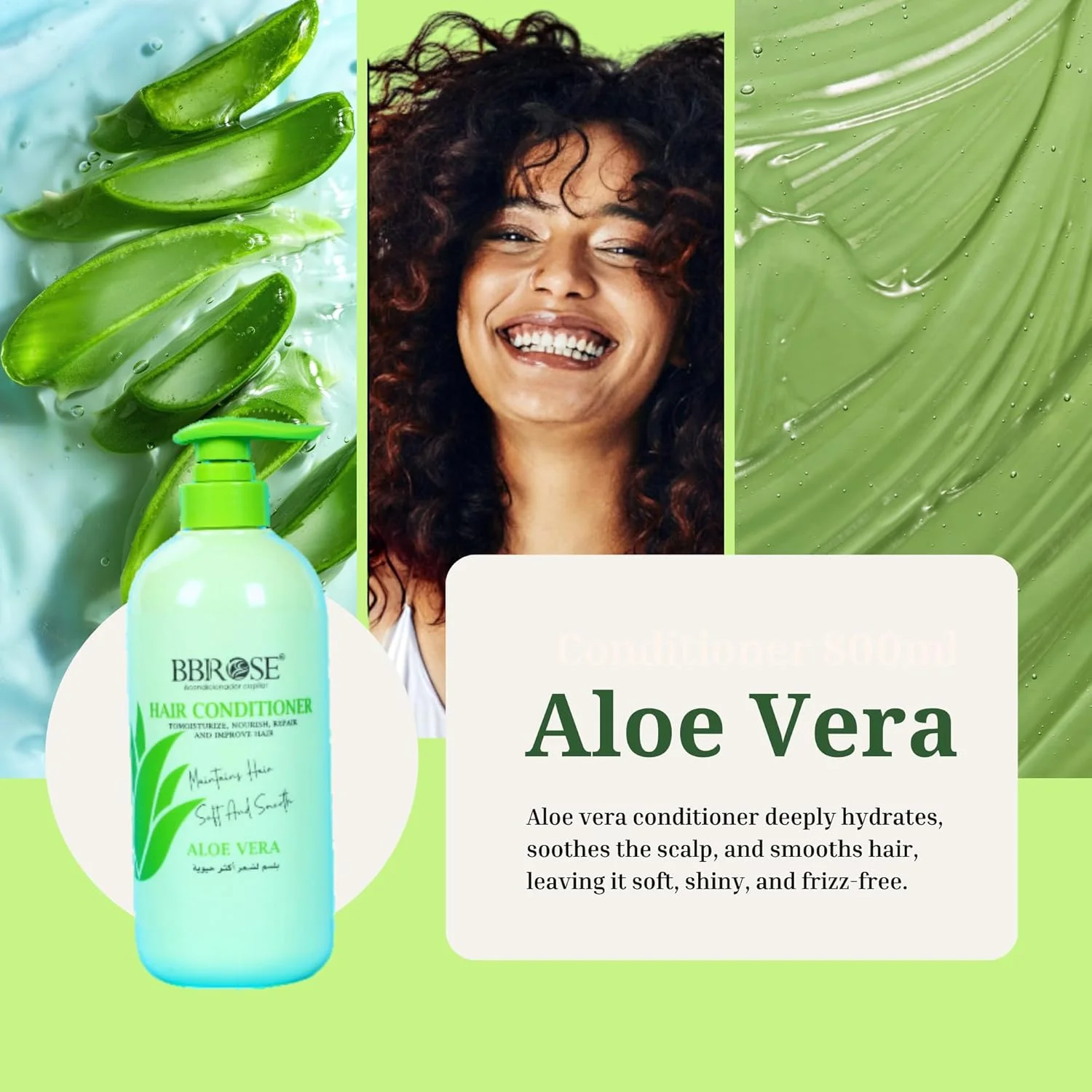 نرم کننده مو حاوی آلوئه ورا BBROSE حجم 800 میلی لیتر | درمان مرطوب کننده و مغذی مو | ایده آل برای موهای خشک و آسیب دیده | فرمولاسیون بدون سولفات و پارابن نرم کننده مو حاوی آلوئه ورا BBROSE حجم 800 میلی لیتر | درمان مرطوب کننده و مغذی مو | ایده آل برای موهای خشک و آسیب دیده | فرمولاسیون بدون سولفات و پارابن