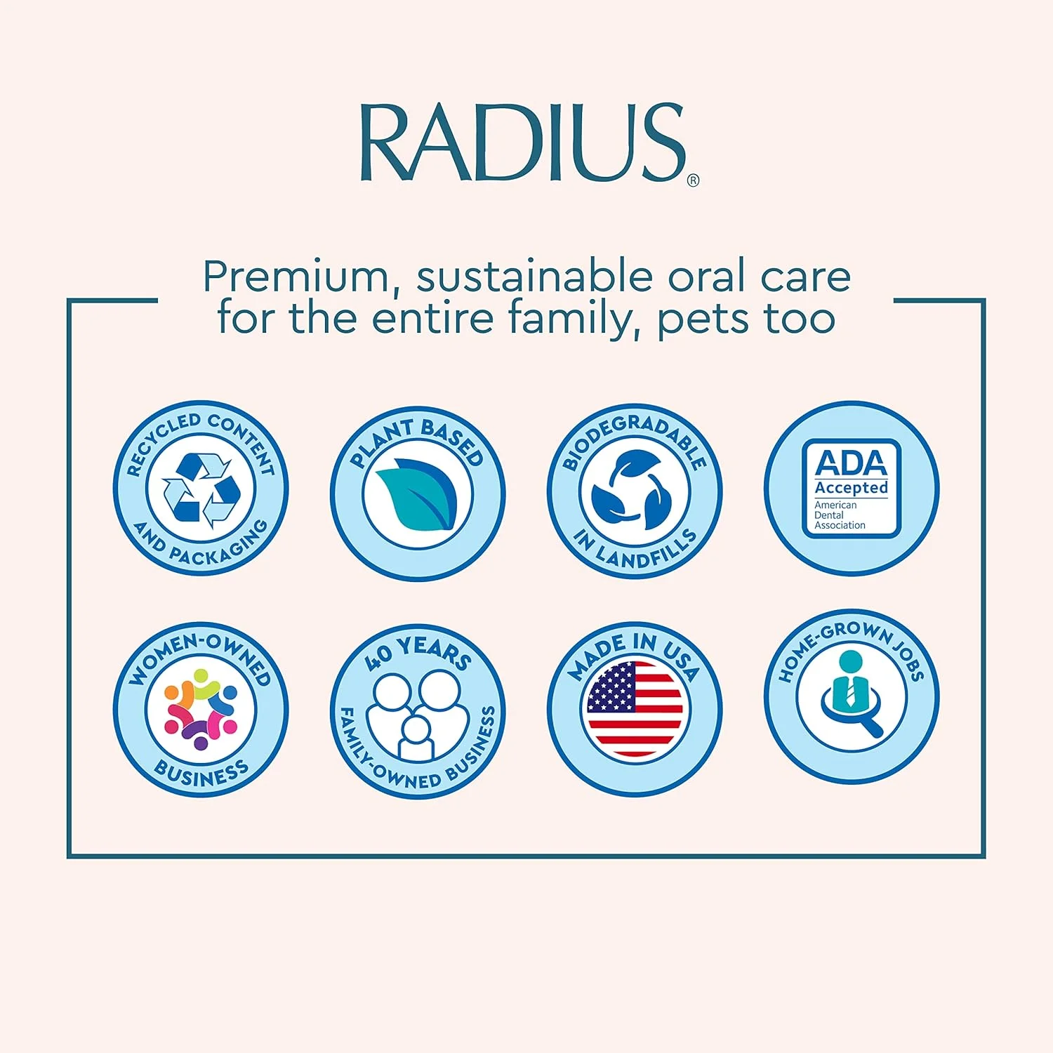 مسواک بزرگ RADIUS با سر قابل تعویض، دست راست، نرم (مشکی اکلیلی)، 0.06 کیلوگرم مسواک بزرگ RADIUS با سر قابل تعویض، دست راست، نرم (مشکی اکلیلی)، 0.06 کیلوگرم
