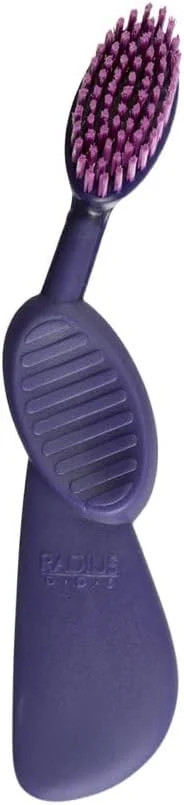 مسواک فلکس RADIUS، بدون BPA و مورد تایید ADA، طراحی شده برای بهبود سلامت لثه و کاهش مشکلات لثه - دست راست - لیمویی سفید - بسته 1 عددی