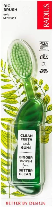 مسواک چپ دست اورجینال RADIUS، برس نرم، طراحی شده برای بهبود سلامت لثه و کاهش خطر بیماری لثه، ساخته شده با مواد پایدار (رنگ ها ممکن است متفاوت باشند) مسواک چپ دست اورجینال RADIUS، برس نرم، طراحی شده برای بهبود سلامت لثه و کاهش خطر بیماری لثه، ساخته شده با مواد پایدار (رنگ ها ممکن است متفاوت باشند)