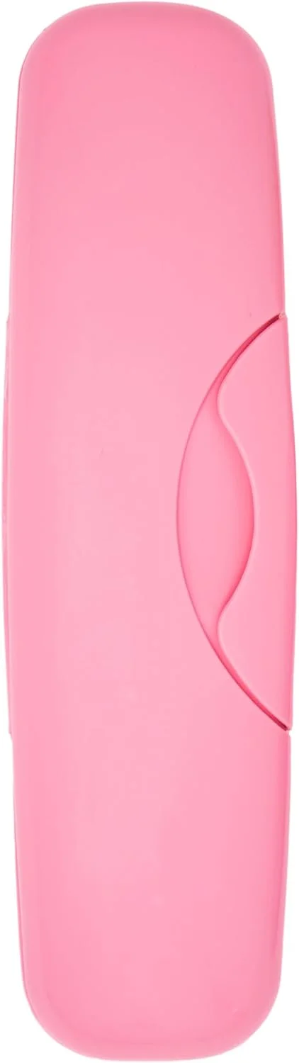 مسواک بزرگ اورجینال RADIUS، فاقد BPA و مورد تایید ADA - دست راست - مسواک صورتی با جعبه صورتی