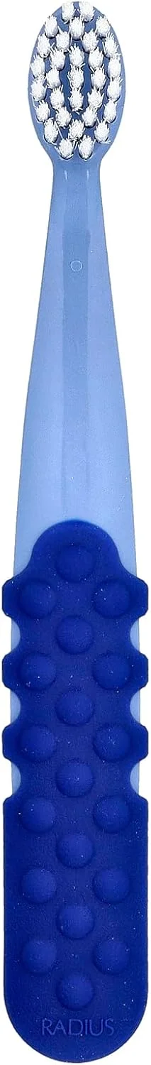 RADIUS، مسواک Totz Plus™، 3 سال به بالا، خیلی نرم، آبی، 1 عدد مسواک RADIUS، مسواک Totz Plus™، 3 سال به بالا، خیلی نرم، آبی، 1 عدد مسواک