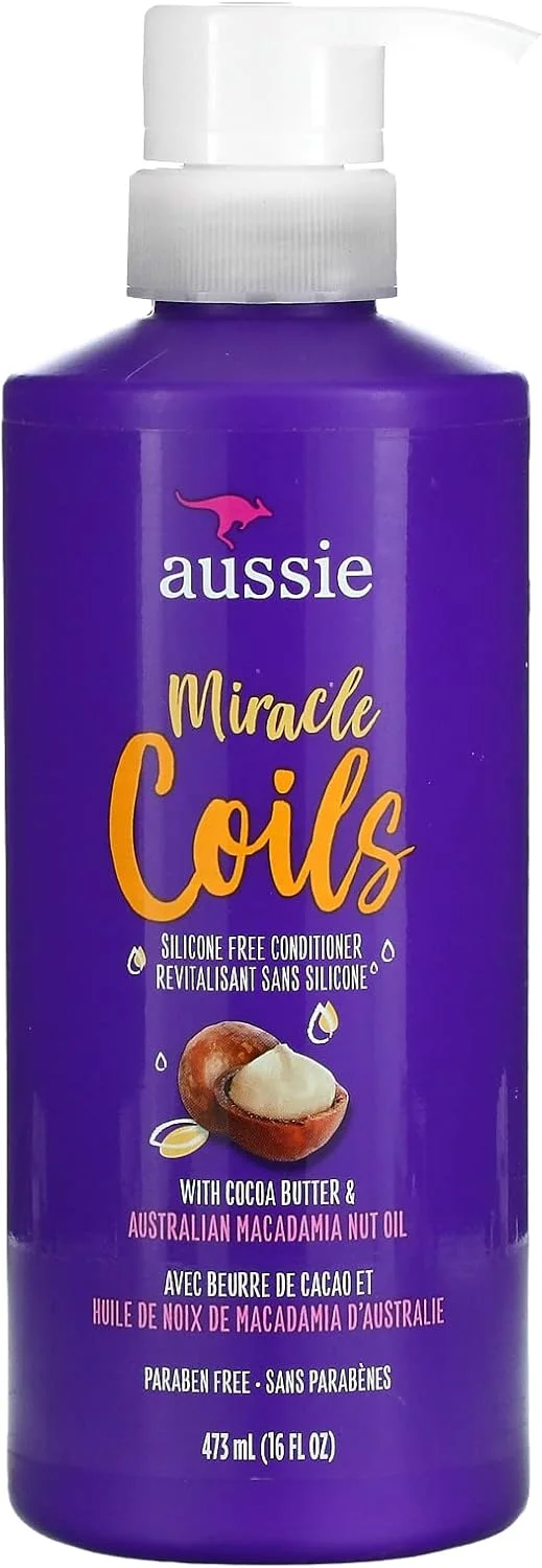 نرم کننده مو فاقد سیلیکون Aussie Miracle Coils حاوی کره کاکائو و روغن ماکادامیا استرالیایی 473 میلی لیتر نرم کننده مو فاقد سیلیکون Aussie Miracle Coils حاوی کره کاکائو و روغن ماکادامیا استرالیایی 473 میلی لیتر