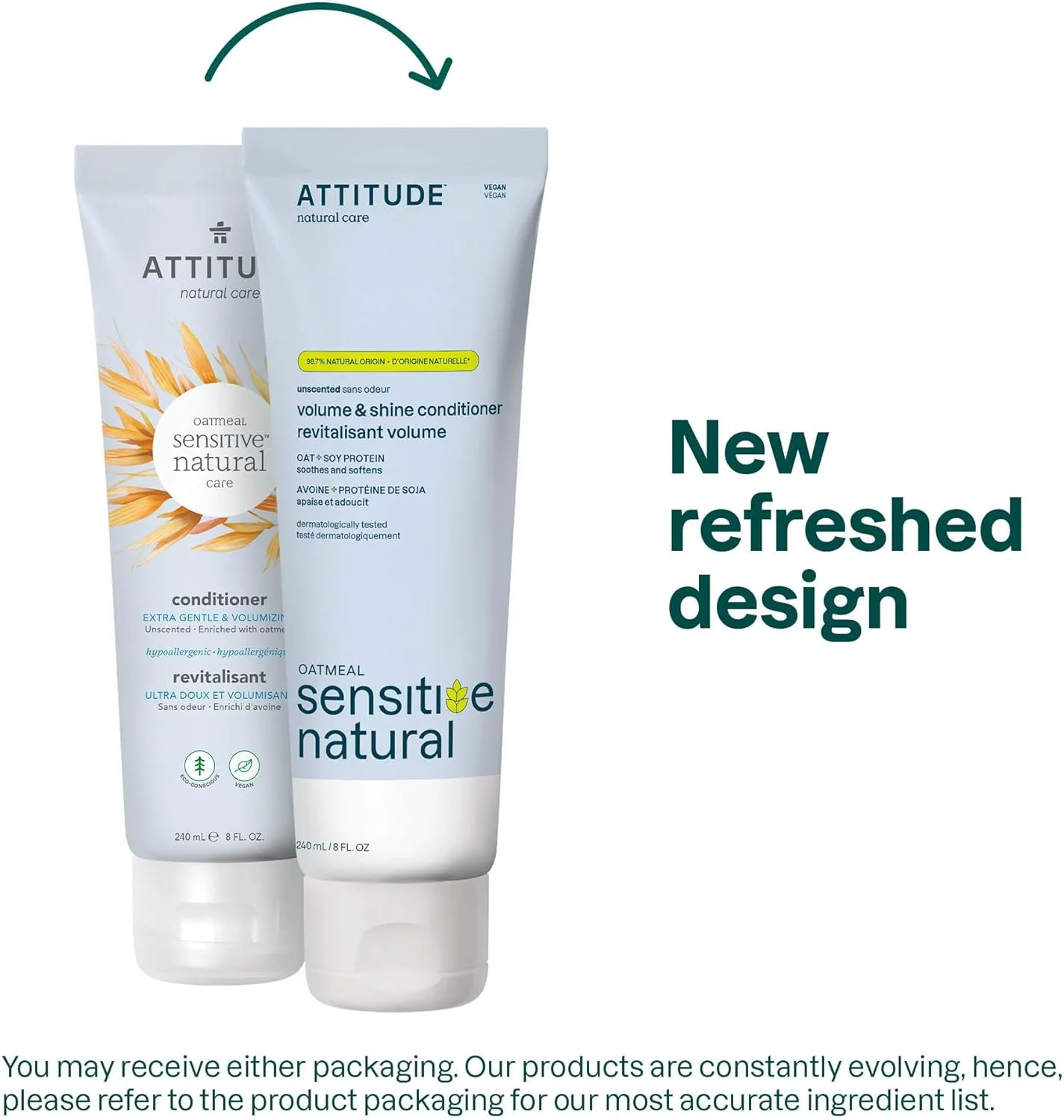 نرم کننده مو حجم دهنده و ملایم بدون عطر Attitude، ۲۴۰ میلی لیتر نرم کننده مو حجم دهنده و ملایم بدون عطر Attitude، ۲۴۰ میلی لیتر