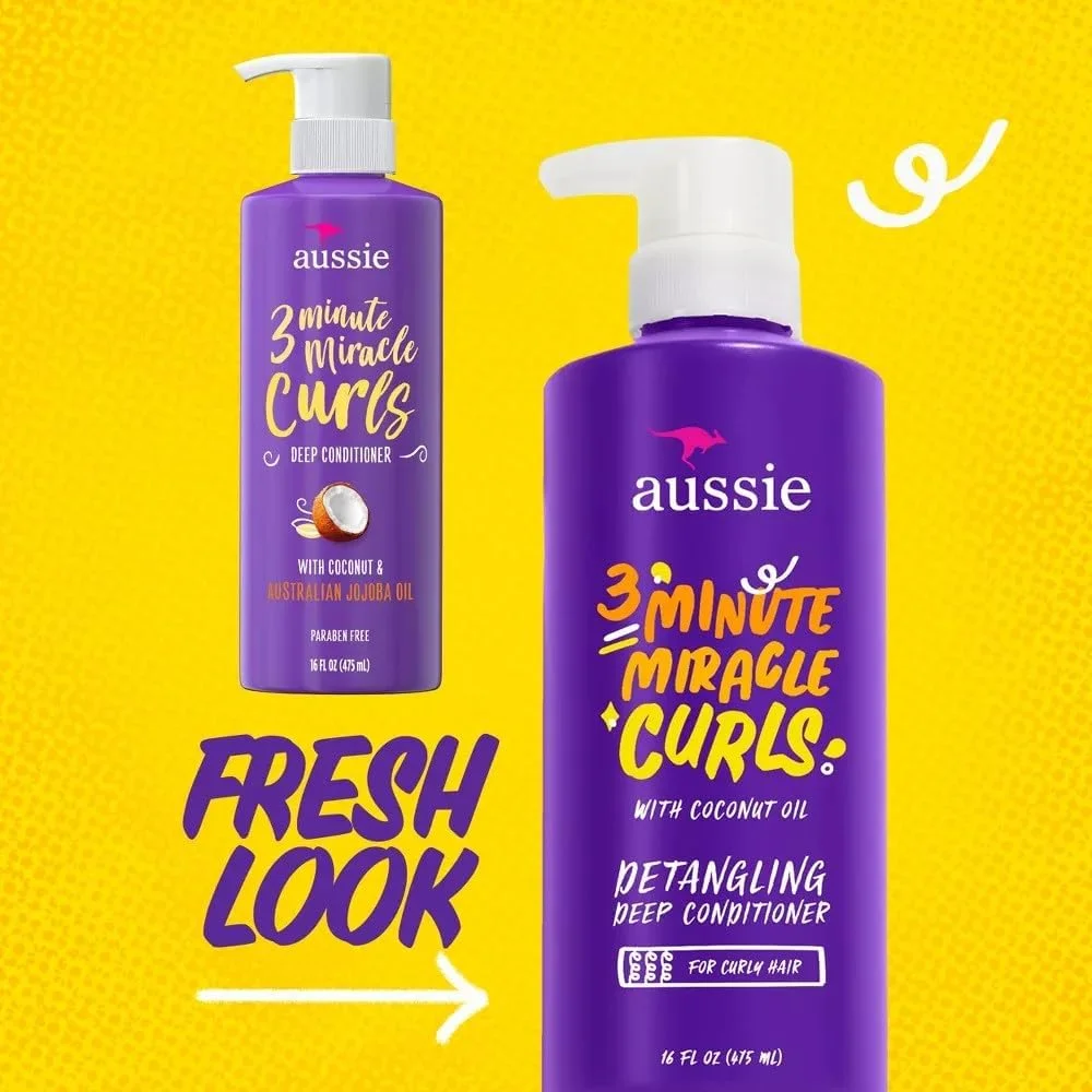 نرم کننده عمیق موهای فر آوسی، معجزه 3 دقیقه ای، پمپی 475 میلی لیتر (بسته 2 عددی) نرم کننده عمیق موهای فر آوسی، معجزه 3 دقیقه ای، پمپی 475 میلی لیتر (بسته 2 عددی)