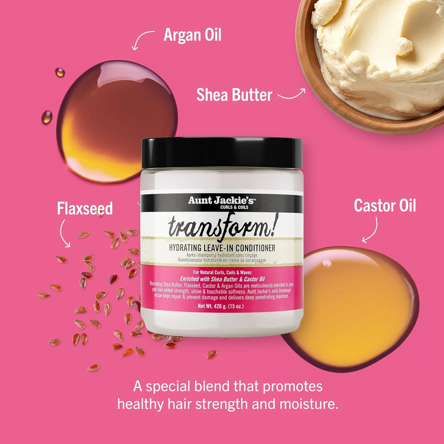 کرم نرم کننده و آبرسان موی بعد از حمام Aunt Jackie's Curls and Coils Transform مناسب انواع مو، 425 گرم