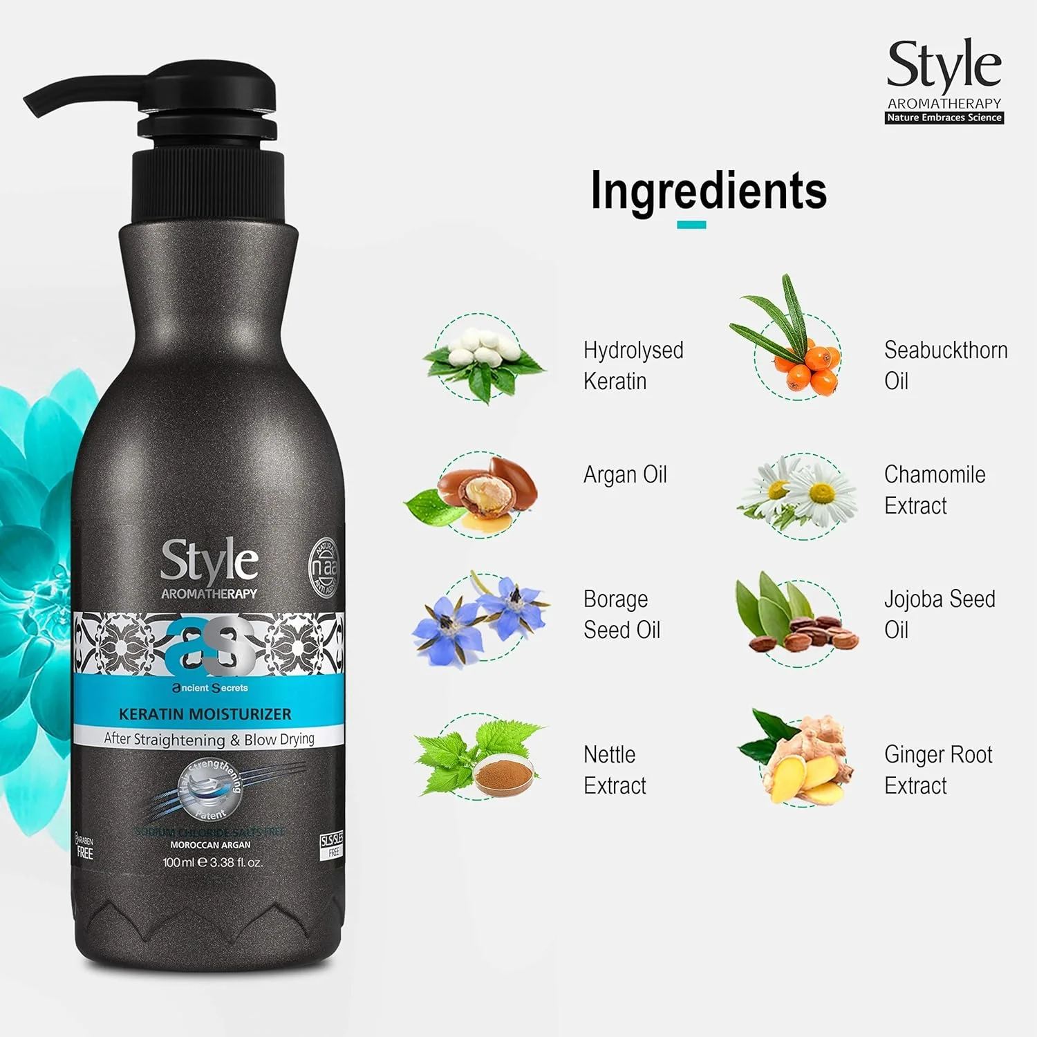 مرطوب کننده و مغذی مو بعد از کراتین Style Aromatherapy Professional، مناسب موهای خشک، آسیب دیده، کدر و وز - 100 میلی لیتر مرطوب کننده و مغذی مو بعد از کراتین Style Aromatherapy Professional، مناسب موهای خشک، آسیب دیده، کدر و وز - 100 میلی لیتر