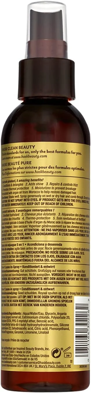 اسپری نرم کننده مو 5 در 1 حاوی روغن آرگان هاسک 175 میلی لیتر مناسب انواع مو، بدون آسیب به رنگ مو، فاقد گلوتن، سولفات و پارابن اسپری نرم کننده مو 5 در 1 حاوی روغن آرگان هاسک 175 میلی لیتر مناسب انواع مو، بدون آسیب به رنگ مو، فاقد گلوتن، سولفات و پارابن