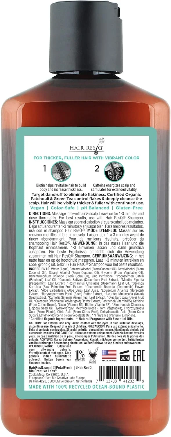 نرم کننده ضخیم کننده موی سر ضد شوره سر پتال فرش Hair Resq، مناسب موهای به طور محسوسی نازک، حجم دهنده، کنترل خارش و پوسته پوسته شدن - وگان، بدون تست حیوانی و ایمن برای موهای رنگ شده، 355 میلی لیتر نرم کننده ضخیم کننده موی سر ضد شوره سر پتال فرش Hair Resq، مناسب موهای به طور محسوسی نازک، حجم دهنده، کنترل خارش و پوسته پوسته شدن - وگان، بدون تست حیوانی و ایمن برای موهای رنگ شده، 355 میلی لیتر