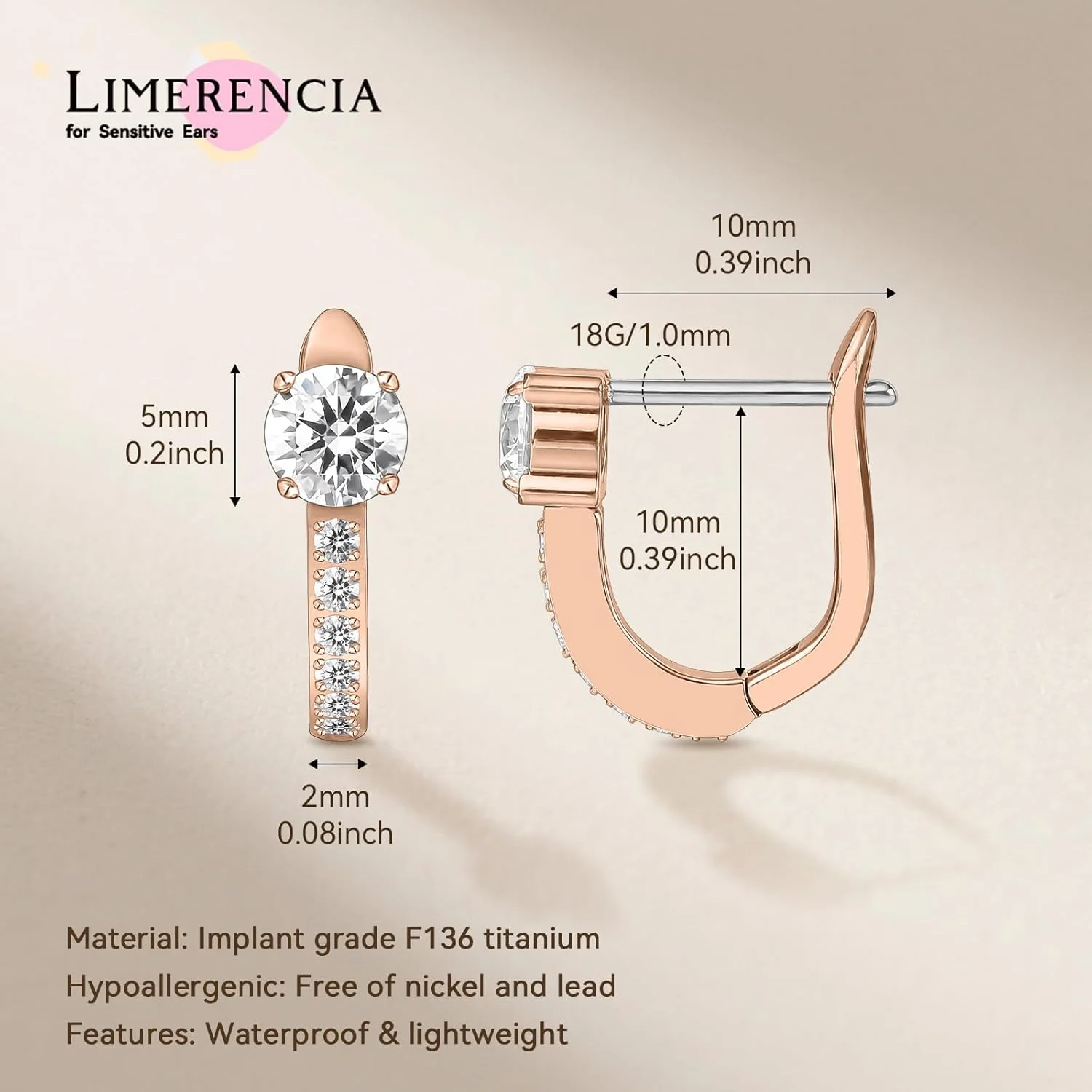 گوشواره های حلقه ای کوچک تیتانیومی ضد حساسیت Limerencia مدل F136 مناسب کاشت | گوشواره های آویزی، گوشواره های کاف زیرکونیا مکعبی سبک وزن برای زنان و دختران نوجوان گوشواره های حلقه ای کوچک تیتانیومی ضد حساسیت Limerencia مدل F136 مناسب کاشت | گوشواره های آویزی، گوشواره های کاف زیرکونیا مکعبی سبک وزن برای زنان و دختران نوجوان