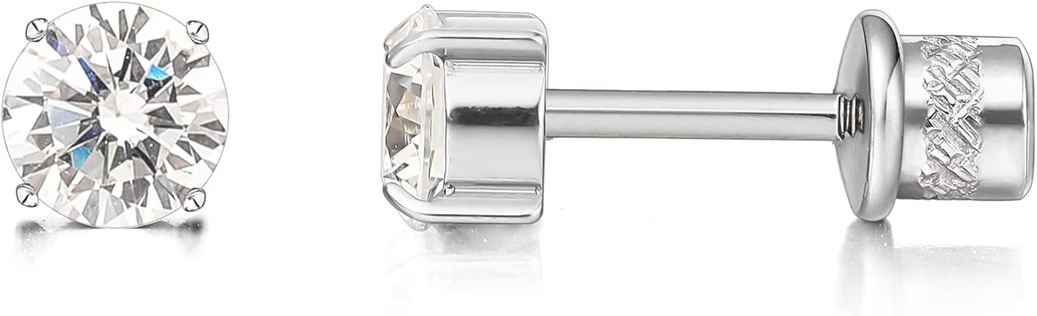 گوشواره های میخی تیتانیومی ضد حساسیت Limerencia G23 زنانه با زیرکونیا مکعبی 5A، حلزونی پیچی، درجه ایمپلنت F136، مناسب برای گوش های حساس گوشواره های میخی تیتانیومی ضد حساسیت Limerencia G23 زنانه با زیرکونیا مکعبی 5A، حلزونی پیچی، درجه ایمپلنت F136، مناسب برای گوش های حساس