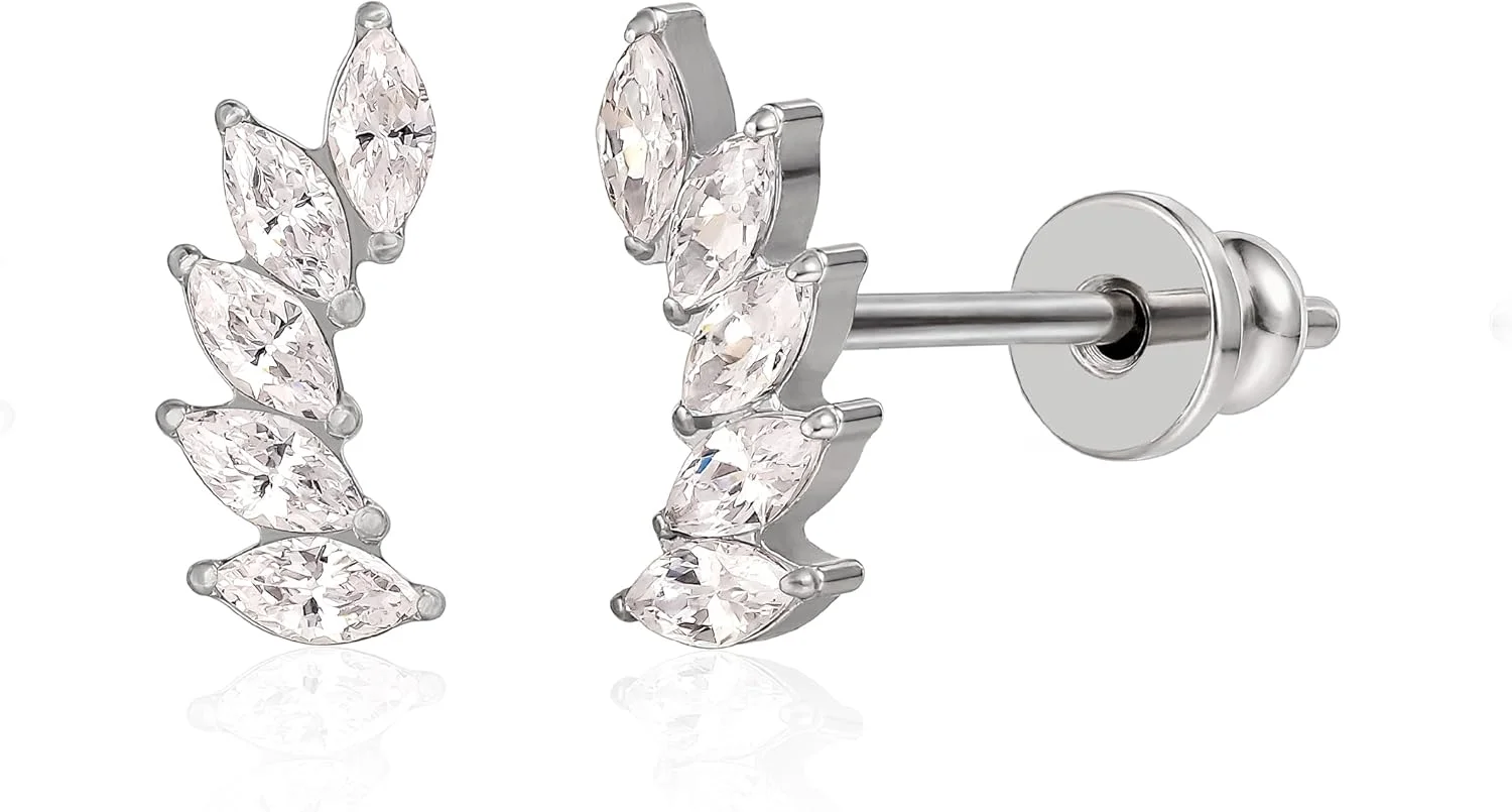 گوشواره های میخی تیتانیومی خالص ضد حساسیت Limerencia F136، گوشواره های ظریف زیرکونیا مکعبی G23 برای گوش های حساس بانوان گوشواره های میخی تیتانیومی خالص ضد حساسیت Limerencia F136، گوشواره های ظریف زیرکونیا مکعبی G23 برای گوش های حساس بانوان