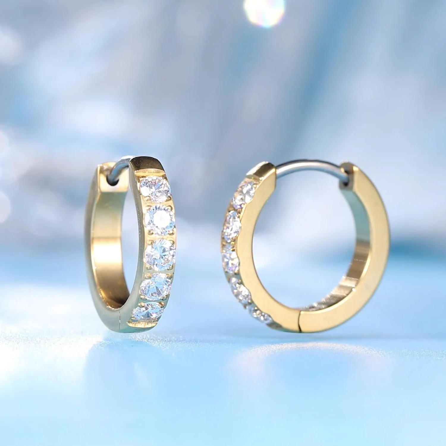 گوشواره های حلقه ای تیتانیومی ضد حساسیت لیمرنسیا مدل G23 مناسب گوش های حساس بانوان