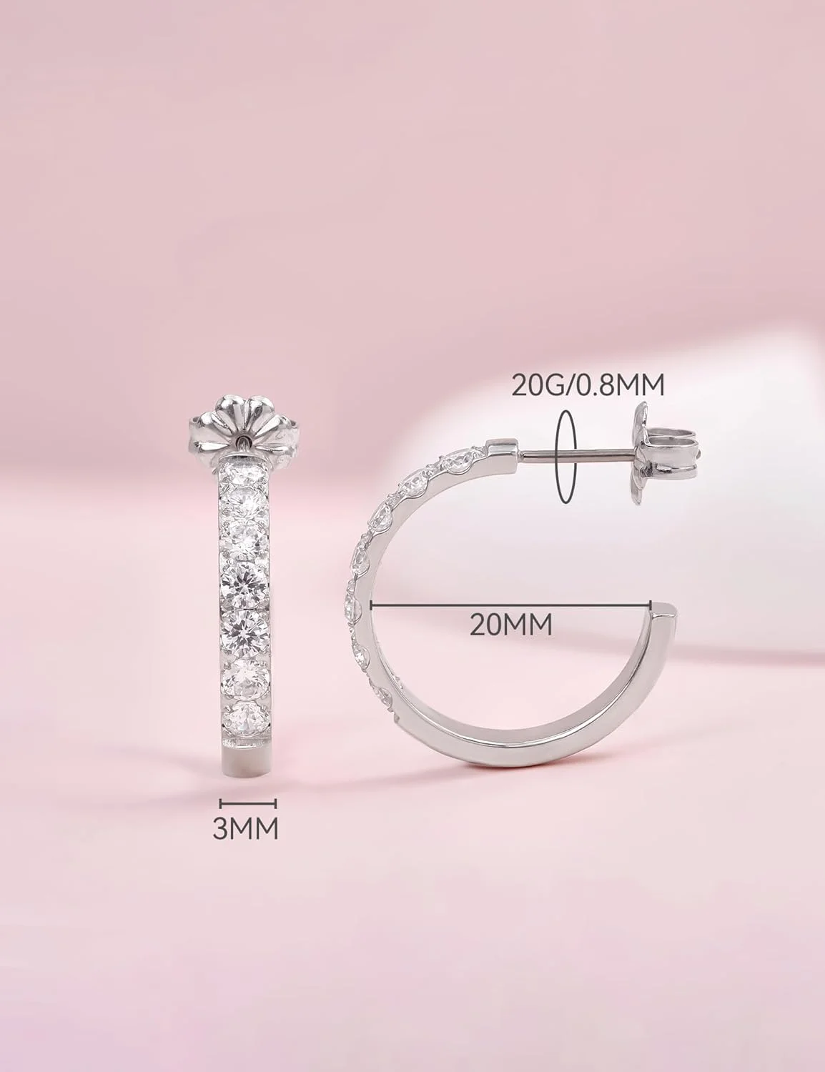 گوشواره های حلقه ای تیتانیومی خالص ضد حساسیت Limerencia G23 مناسب گوش های حساس بانوان و دختران