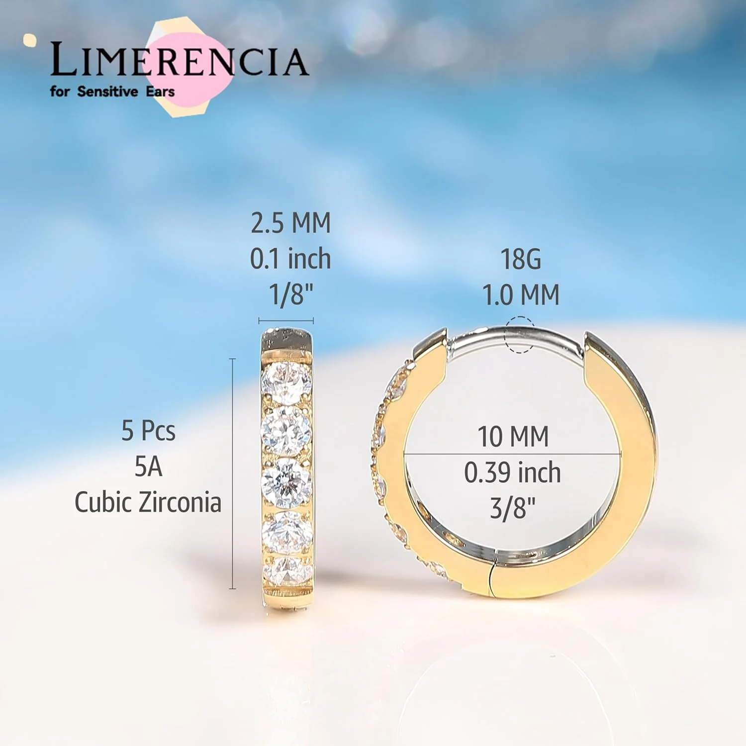 گوشواره های حلقه ای تیتانیومی ضد حساسیت لیمرنسیا مدل G23 مناسب گوش های حساس بانوان