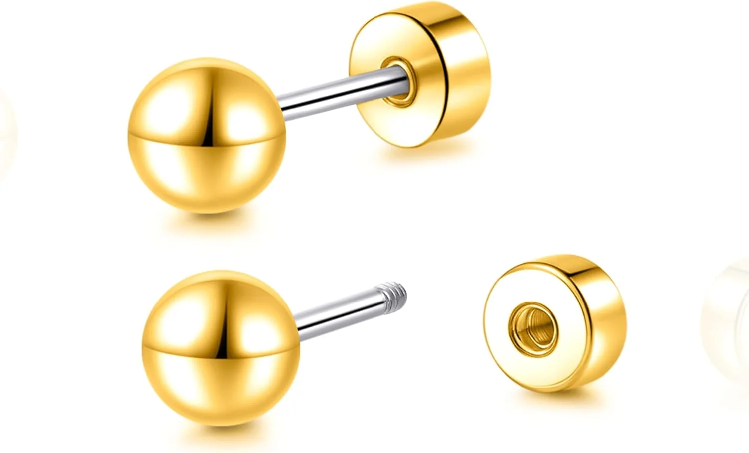 گوشواره های میخی توپی تیتانیومی Limerencia با پشت پیچی برای زنان، تیتانیوم خالص G23 ضد حساسیت برای گوش های حساس زنان و مردان، گوشواره پشت پیچی برای غضروف تراگوس مارپیچ لاله گوش گوشواره های میخی توپی تیتانیومی Limerencia با پشت پیچی برای زنان، تیتانیوم خالص G23 ضد حساسیت برای گوش های حساس زنان و مردان، گوشواره پشت پیچی برای غضروف تراگوس مارپیچ لاله گوش