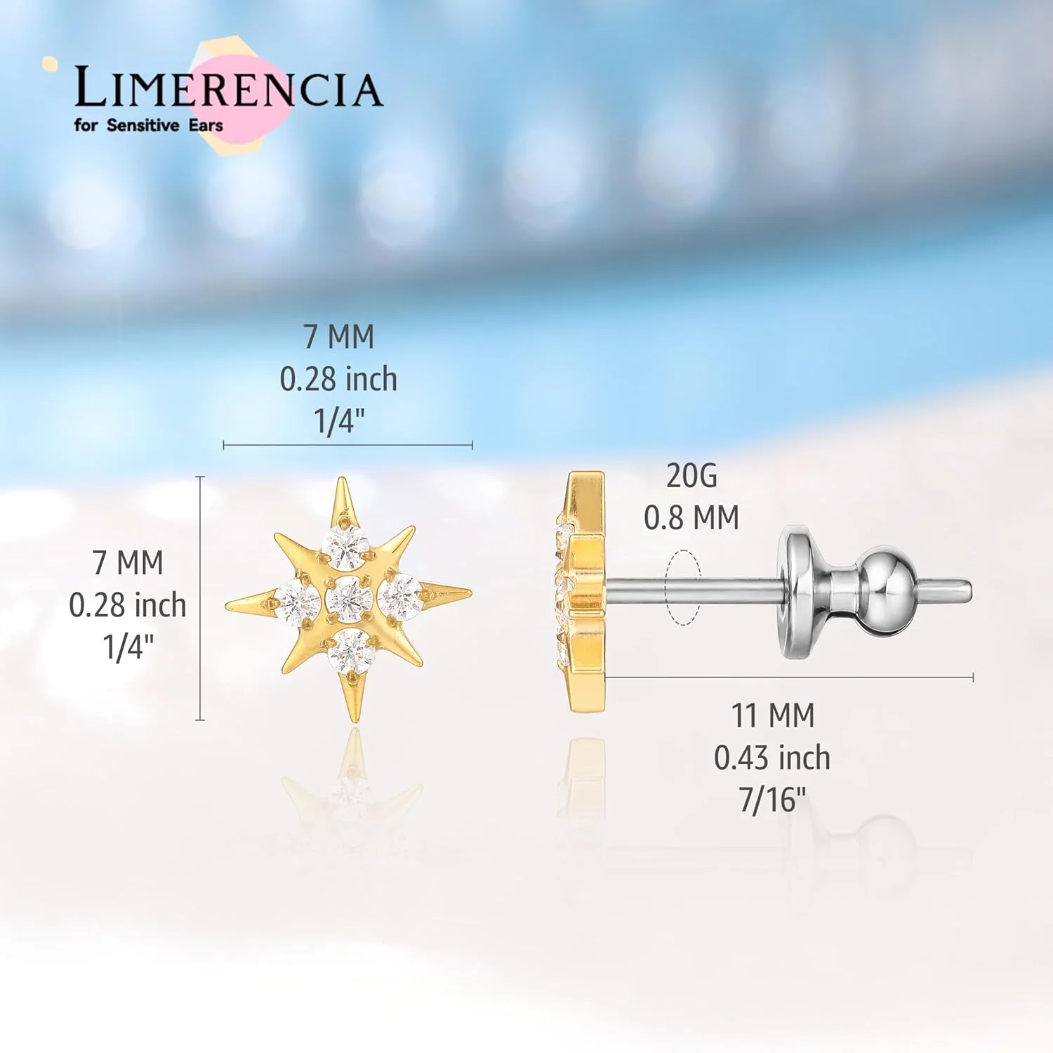 گوشواره های میخی تیتانیومی خالص و ضد حساسیت Limerencia F136، گوشواره های زیرکونیا مکعبی کوچک و ظریف G23 برای گوش های حساس بانوان گوشواره های میخی تیتانیومی خالص و ضد حساسیت Limerencia F136، گوشواره های زیرکونیا مکعبی کوچک و ظریف G23 برای گوش های حساس بانوان