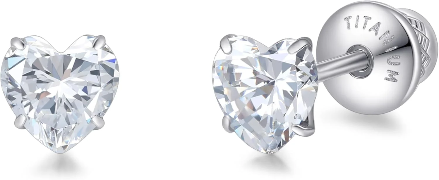 گوشواره های میخی قلبی Limerencia با پشت پیچی، گوشواره های میخی تیتانیومی گرید ایمپلنت G23، گیج 20، ضد حساسیت، مناسب برای سوراخ کردن غضروف گوش برای گوش های حساس گوشواره های میخی قلبی Limerencia با پشت پیچی، گوشواره های میخی تیتانیومی گرید ایمپلنت G23، گیج 20، ضد حساسیت، مناسب برای سوراخ کردن غضروف گوش برای گوش های حساس