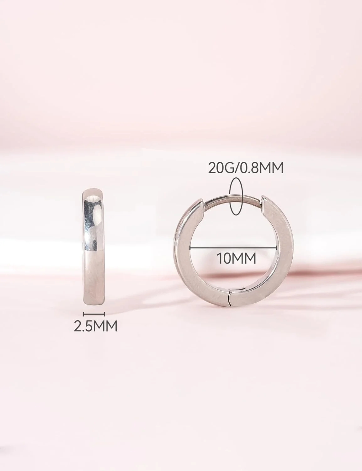 گوشواره های حلقه ای تیتانیومی ضد حساسیت Limerencia G23 مناسب گوش های حساس بانوان و دختران گوشواره های حلقه ای تیتانیومی ضد حساسیت Limerencia G23 مناسب گوش های حساس بانوان و دختران