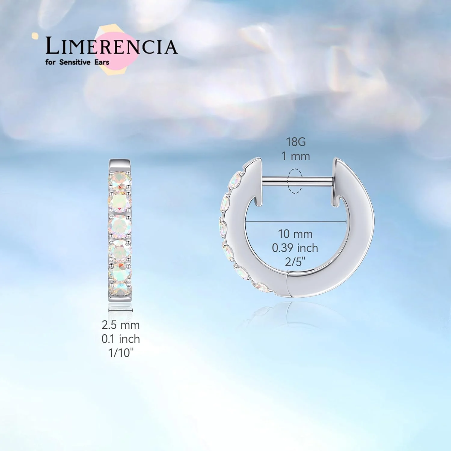 گوشواره های حلقه ای تیتانیومی ضد حساسیت Limerencia، حلقه های تیتانیومی مکعبی زیرکونیا 5A خالص F136 برای گوش های حساس بانوان گوشواره های حلقه ای تیتانیومی ضد حساسیت Limerencia، حلقه های تیتانیومی مکعبی زیرکونیا 5A خالص F136 برای گوش های حساس بانوان