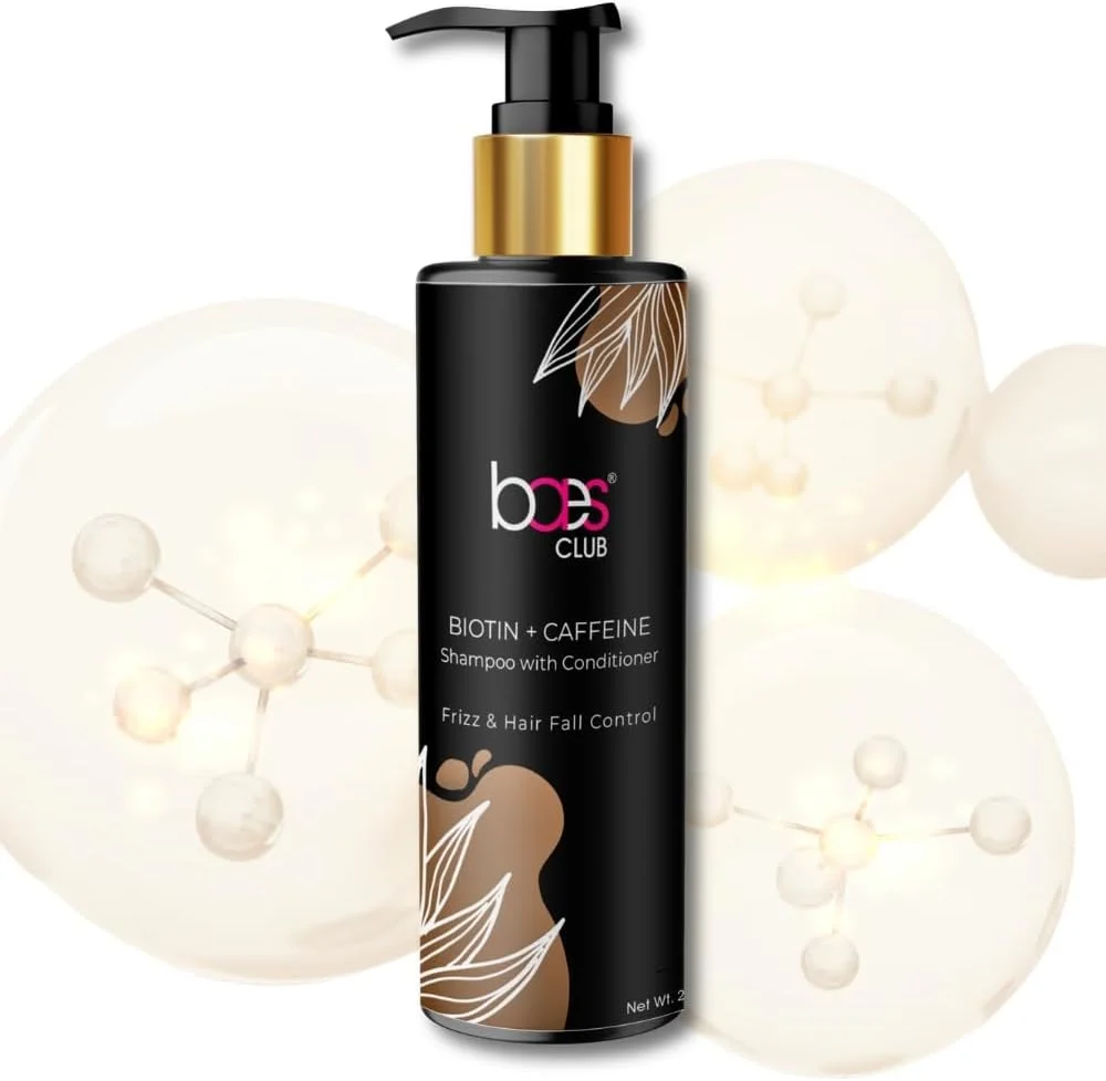 شامپو بیوتین + کافئین Baes Club به همراه نرم کننده | شامپو 2 در 1 به همراه نرم کننده | موهایی ضخیم تر، براق تر و سالم تر | 100% گیاهی، بدون پارابن و بدون صابون - 200 میلی لیتر