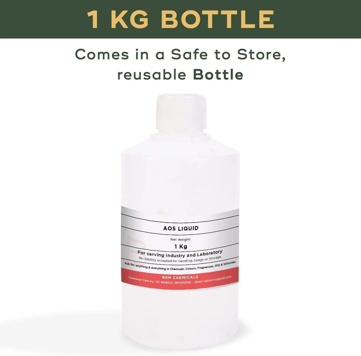 مایع آلفا الفین سولفونات AOS برند BRM Chemicals - 1 کیلوگرم مناسب برای ساخت شامپو، لوسیون، کرم، لوازم آرایشی و بهداشتی و مراقبت شخصی خانگی برای صورت، مو، پوست و بدن مایع آلفا الفین سولفونات AOS برند BRM Chemicals - 1 کیلوگرم مناسب برای ساخت شامپو، لوسیون، کرم، لوازم آرایشی و بهداشتی و مراقبت شخصی خانگی برای صورت، مو، پوست و بدن