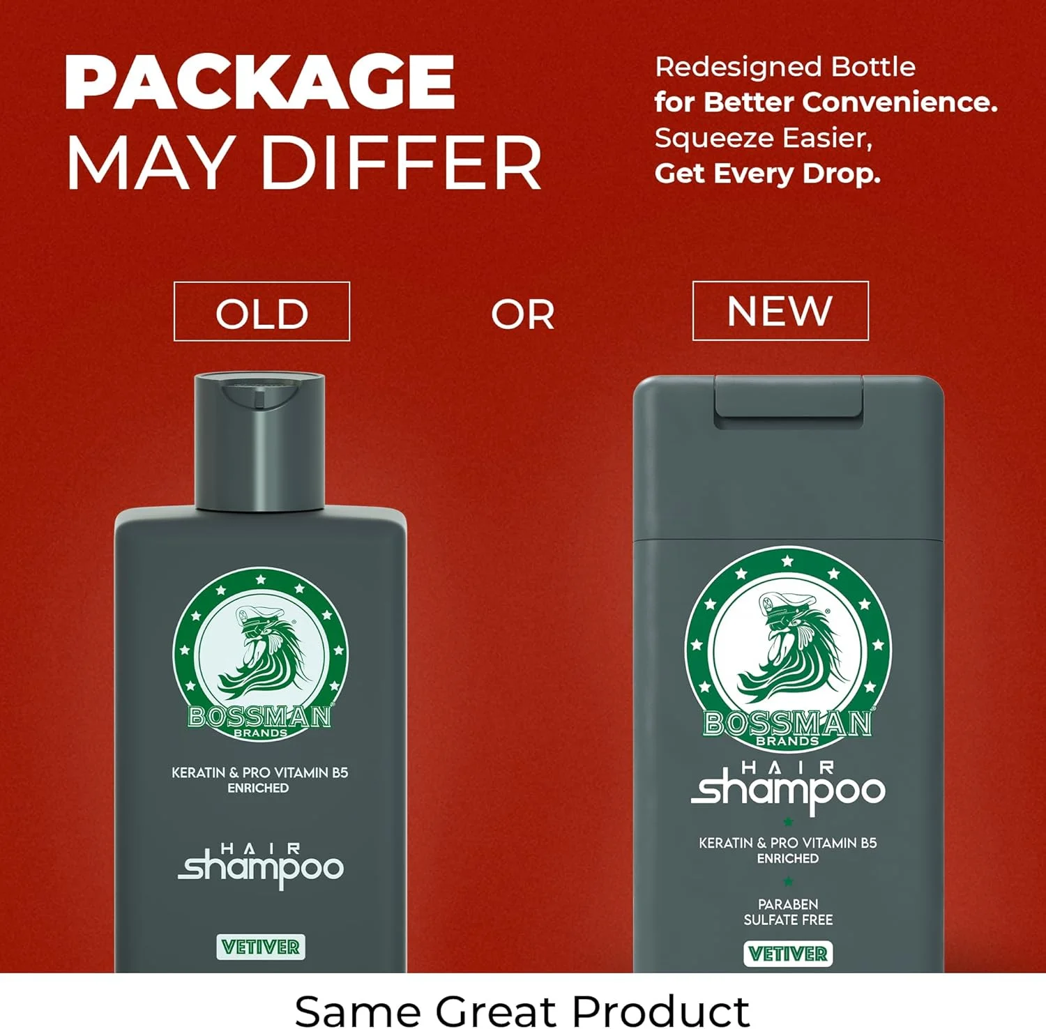 شامپو مو مردانه Bossman - شامپو مرطوب کننده طبیعی مردانه غنی شده با کراتین و ویتامین Pro5 - بدون پارابن و سولفات (رایحه وتیور X) شامپو مو مردانه Bossman - شامپو مرطوب کننده طبیعی مردانه غنی شده با کراتین و ویتامین Pro5 - بدون پارابن و سولفات (رایحه وتیور X)