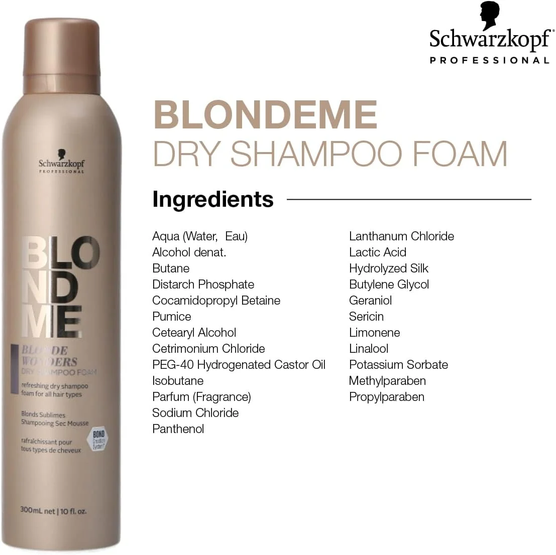 فوم شامپو خشک بلوند می واندرز – شامپو حجم دهنده برای موهای بلوند رنگ شده و طبیعی - تقویت کننده پیوندهای مو و جذب کننده چربی اضافی - مناسب برای انواع مو، 300 میلی لیتر