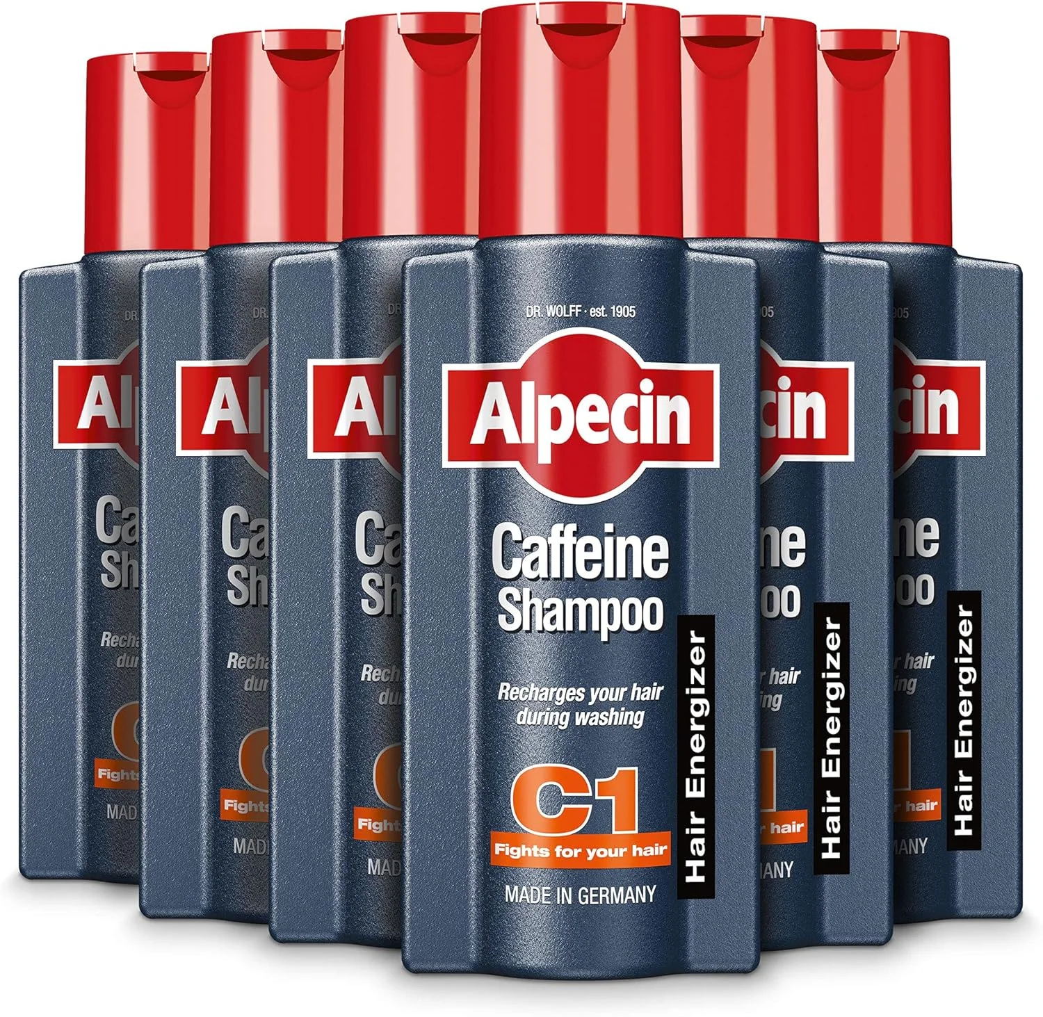 شامپو کافئین آلپسین C1 6x 250ml | ضد ریزش مو | شامپو برای موهای قوی تر و ضخیم تر | شامپو رشد طبیعی مو برای مردان | مراقبت از مو برای مردان ساخت آلمان
