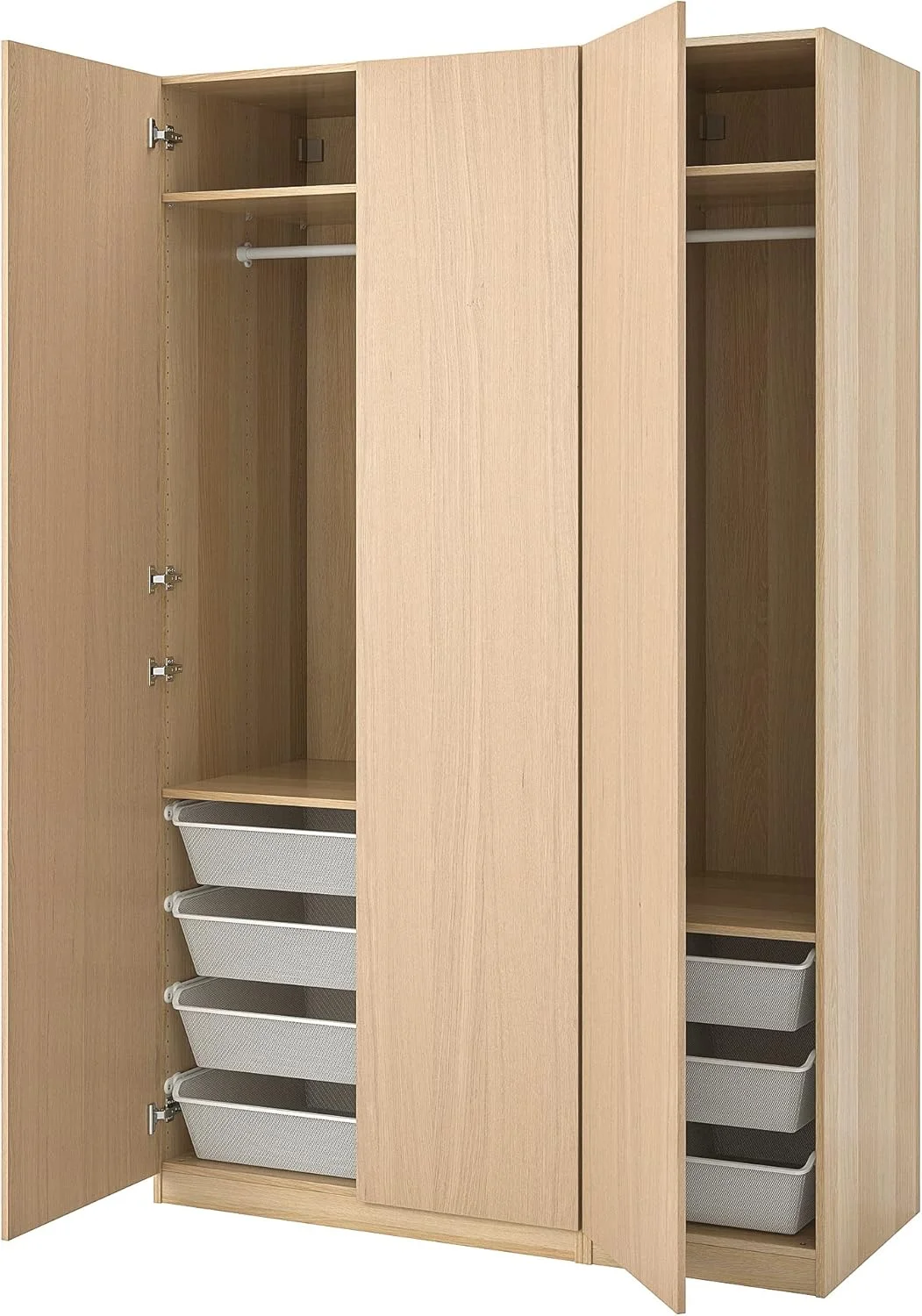 کمد لباس PAX/FORSAND، ۱۵۰x۶۰x۲۳۶ سانتی متر، طرح بلوط سفید رنگ شده/طرح بلوط سفید رنگ شده