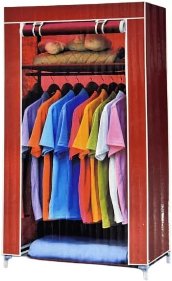 کمد لباس پارچه ای FITTO - کابین ذخیره سازی بادوام با قاب فولادی - 60x45x150 سانتی متر برای سازماندهی لباس و لوازم جانبی کمد لباس پارچه ای FITTO - کابین ذخیره سازی بادوام با قاب فولادی - 60x45x150 سانتی متر برای سازماندهی لباس و لوازم جانبی