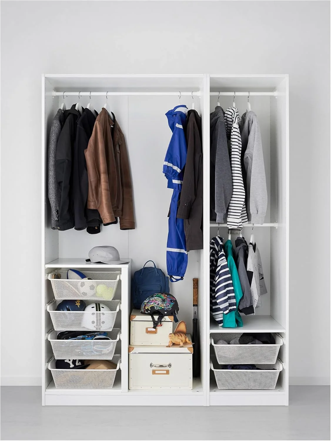 ترکیب کمد لباس PAX/FARDAL/ÅHEIM، ۱۵۰x۶۰x۲۰۱ سانتی متر، سفید براق/شیشه آینه