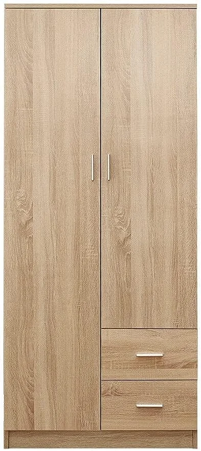 کمد لباس دو درب اسپریت کیدز مدل ZGMCGD با 2 کشو، رنگ بلوط، مناسب برای نگهداری وسایل اتاق خواب