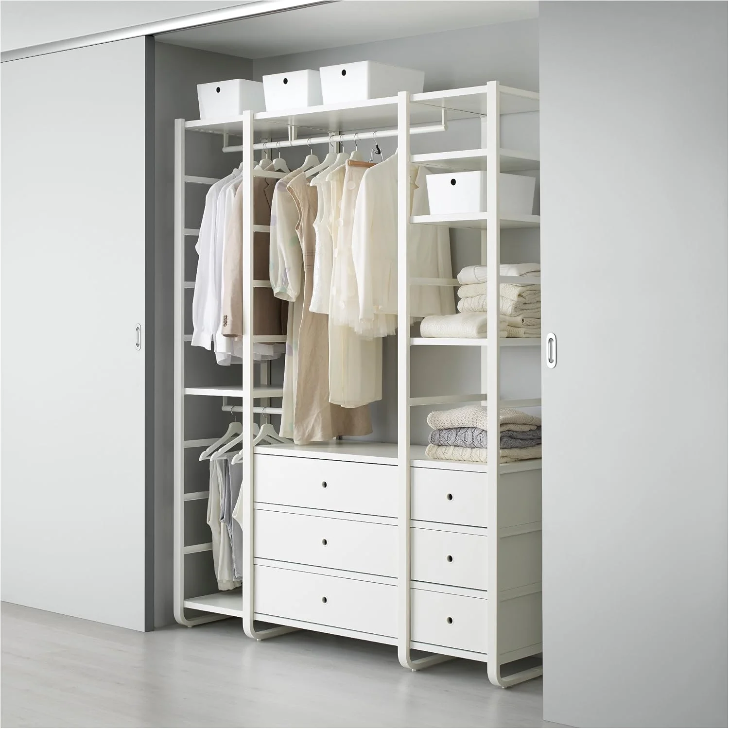 ترکیب کمد لباس ELVARLI، ۱۶۵x۵۵x۲۱۶ سانتی متر، سفید