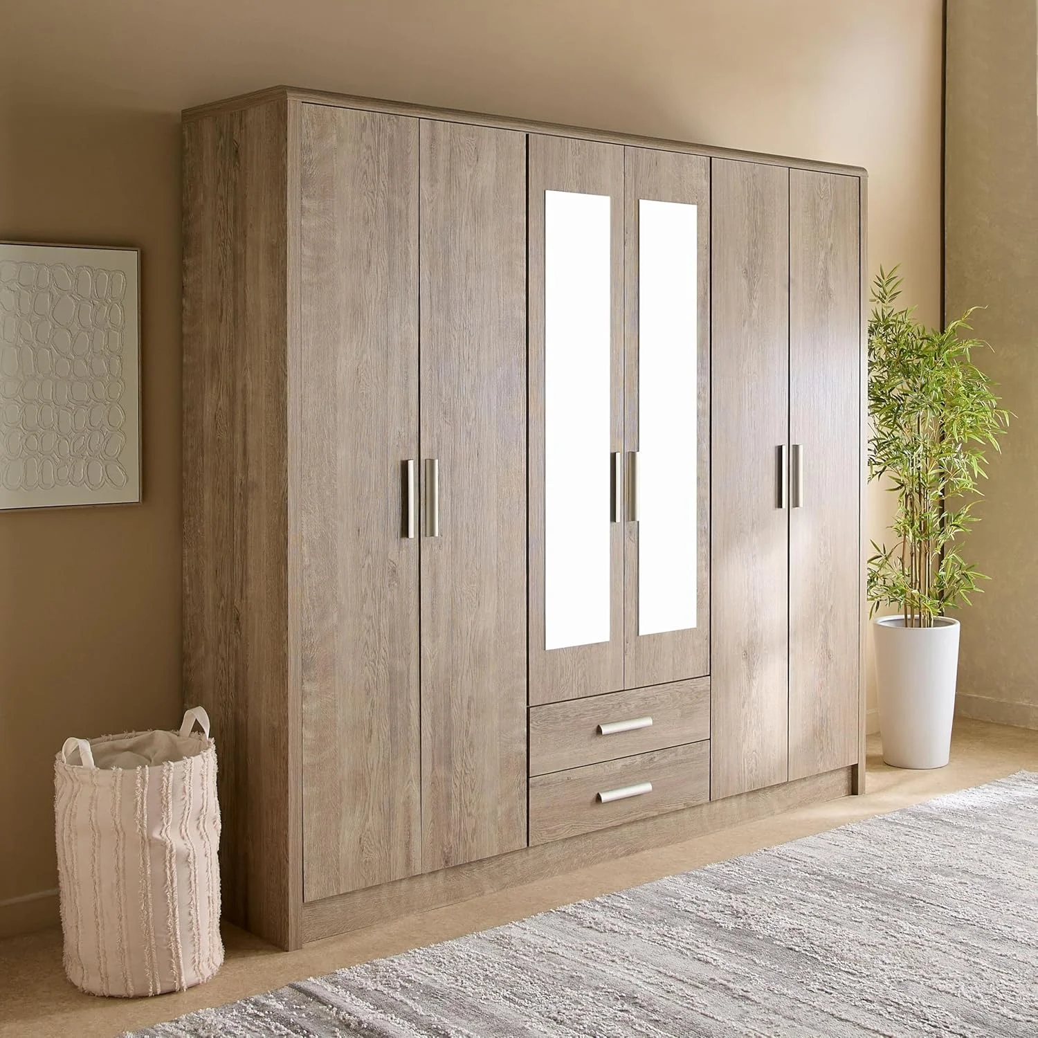 کمد لباس 6 درب HomeBox مدل Curvy Nxt به همراه 2 کشو