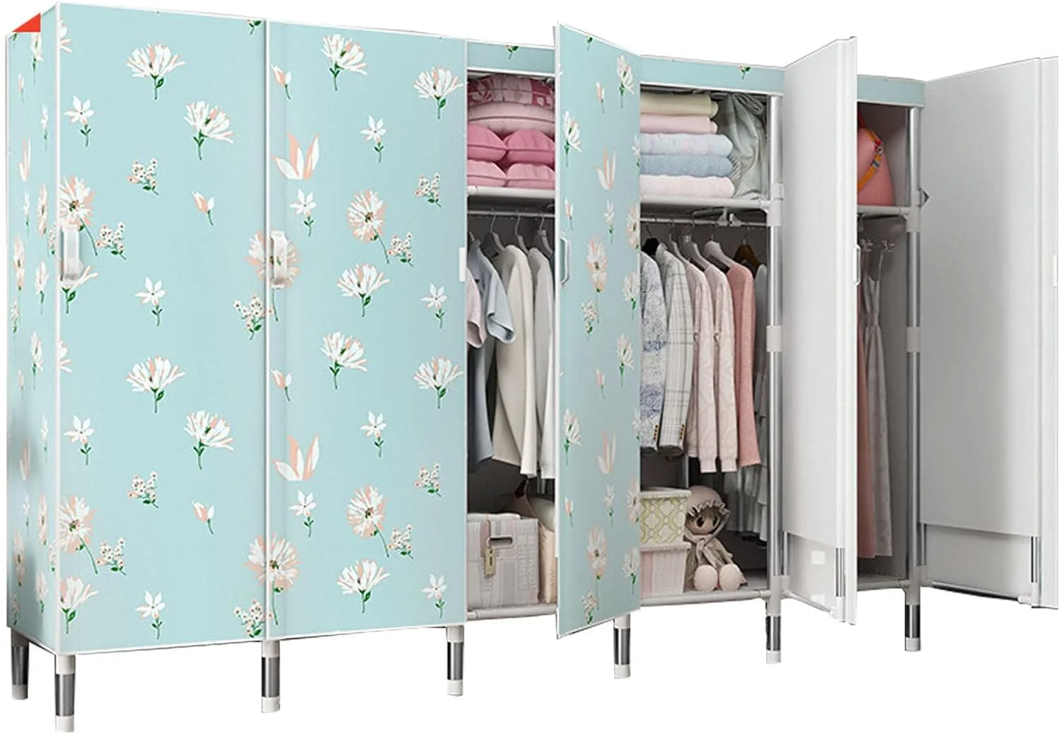 کمد لباس پارچه ای بزرگ با ریل آویز، مناسب برای اتاق خواب و نشیمن