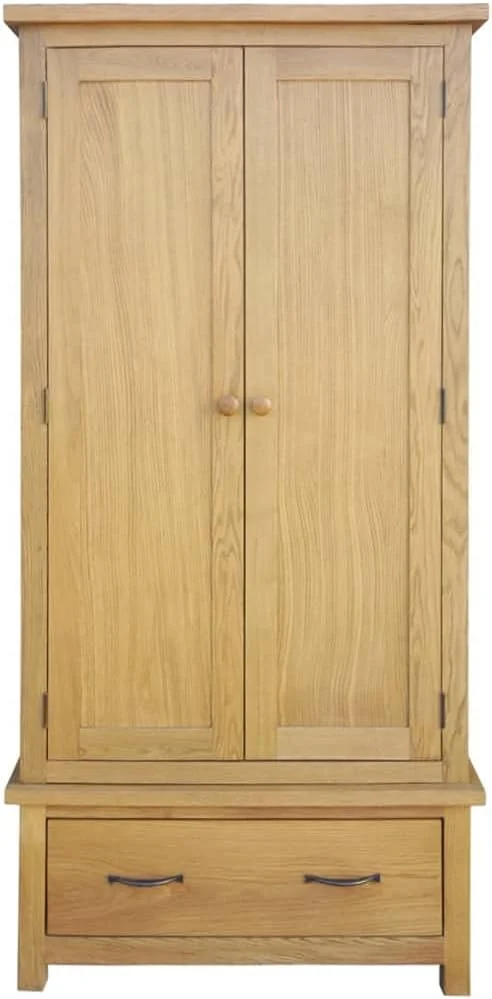 کمد لباس با 1 کشو 90x52x183 سانتی متر چوب بلوط جامد